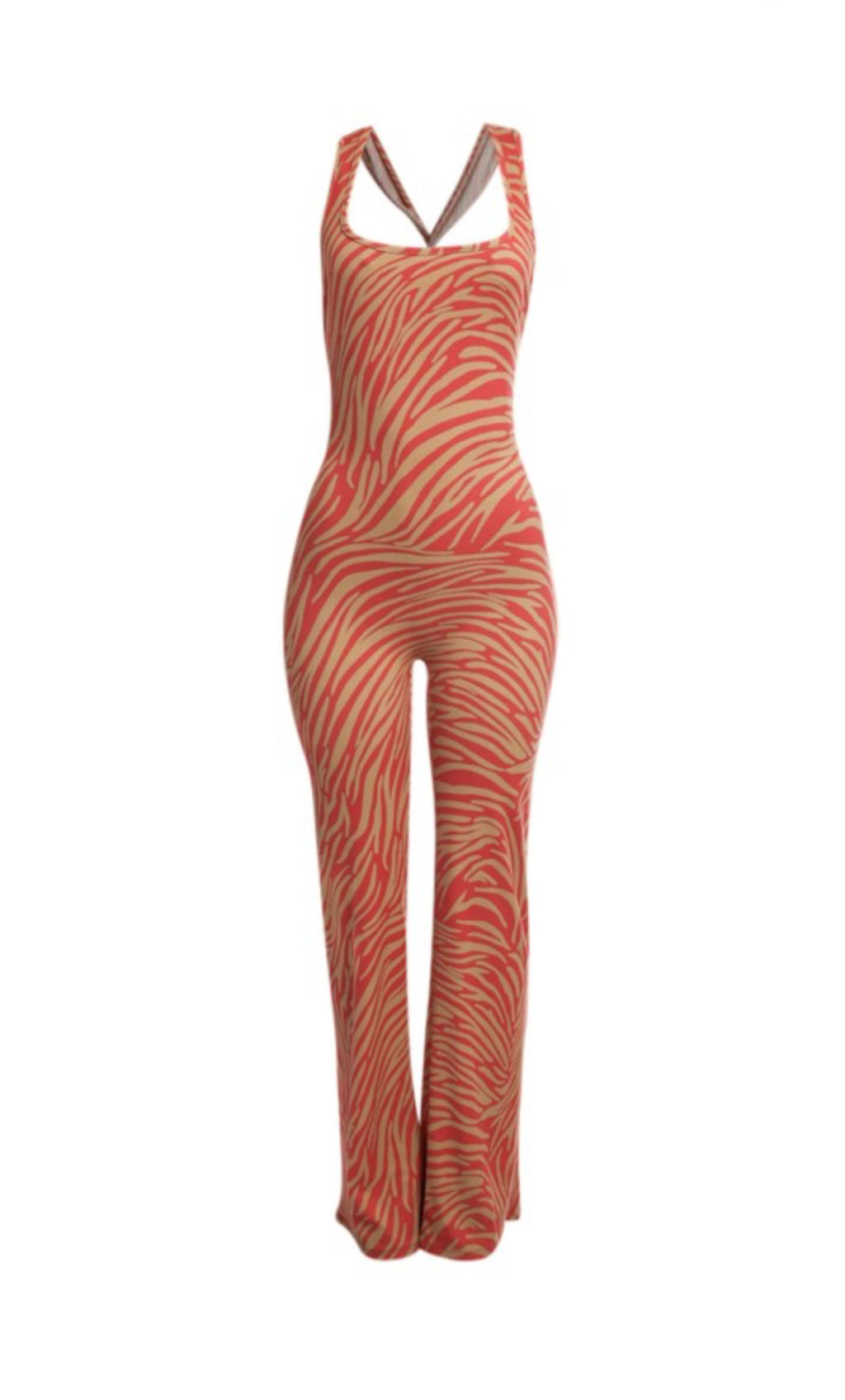 Urban Zebra- one piece cross back jumpsuit